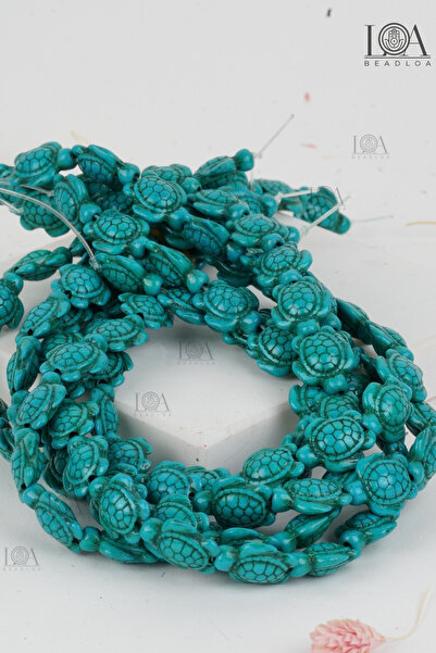 LANDOFACCESSORY Natural Stone Necklace and Bracelet Accessory - Petrol Blue, ...