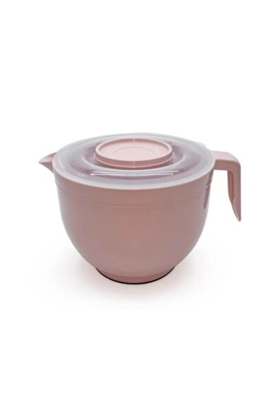 PANJI وعاء خلاط وردي فاتح 3 لتر - مع غطاء، وعاء خلط وخفق