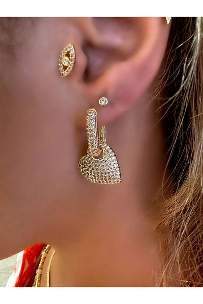 LadyLiJewels Heart Oval Hoop Earrings