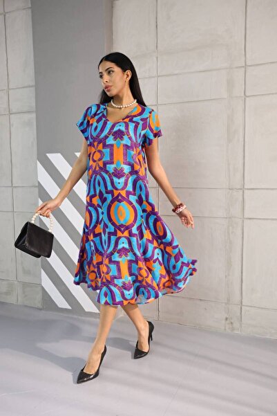 BRK V-Neck Bell Dress
