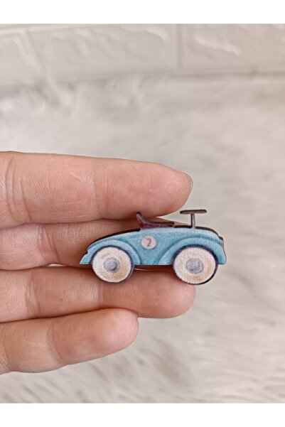doğrukan 25 adet mavi araba 4 cm UV baskılı ahşap figür süslemelere uygun