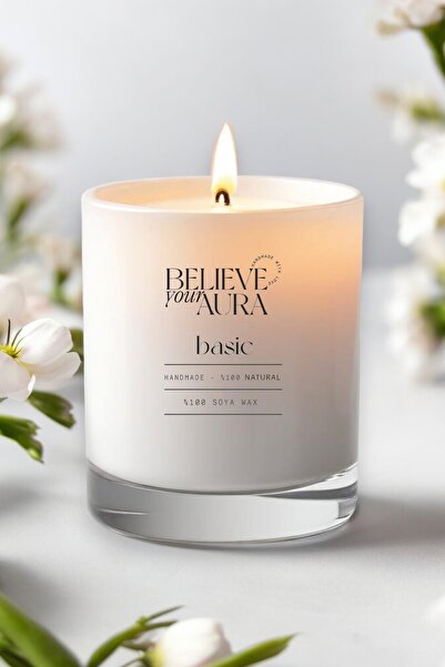 Believe Your Aura Kokusuz Doğal Mum - %100 Doğal Soya Mumu Aromaterapi Bardak...