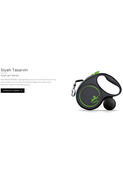 Flexi Extending Walking Collar - Black Design Strip
