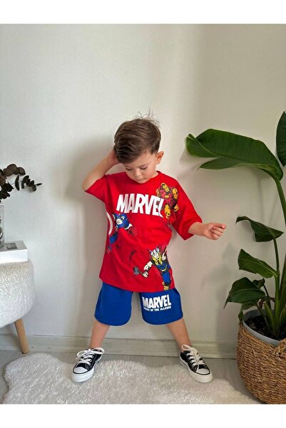 CANDA Marvel Character Printed Short Sleeve Shorts Summer Suit