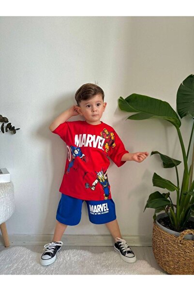 CANDA Marvel Character Printed Short Sleeve Shorts Summer Suit