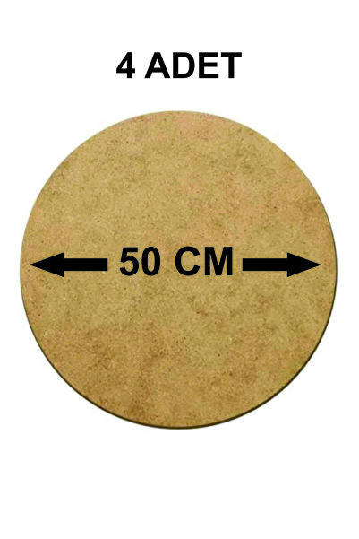 şamaksesuar Supla Levha ( 4 Adet ) 3 MM Ham Mdf 50 Cm Çap Yuvarlak Servis Altı Supla
