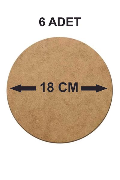 şamaksesuar Foaie de încărcare rotundă MDF brută de 3 MM cu diametrul de 18 cm - 6 bucăți sub service