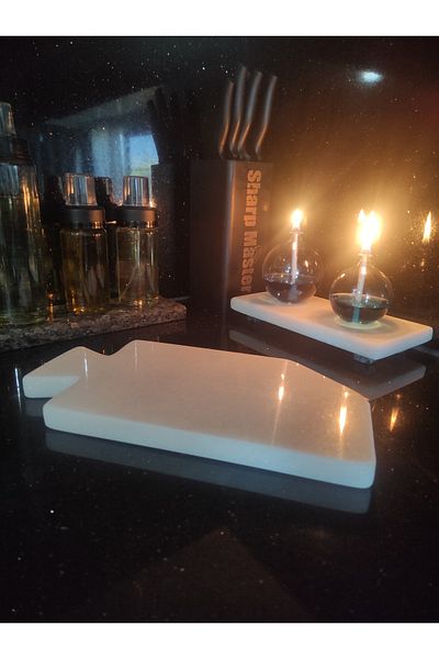 Zeybek Marble White Marble Cutting Board for Special Presentations