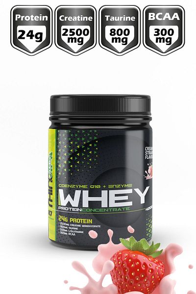 Rhino Nutrition 400g Strawberry Flavored Whey Protein Powder