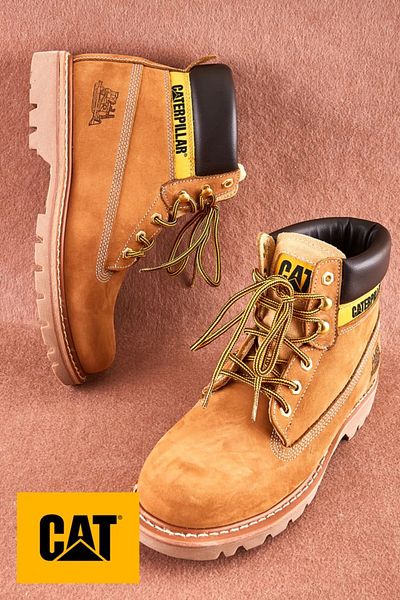 Caterpillar Γνήσιες δερμάτινες καθημερινές χειμερινές μπότες εξωτερικού χώρου με αντιολισθητική σόλα από καουτσούκ