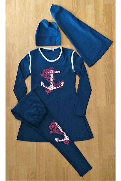 Adasea Παιδικό μαγιό Hijab μακρυμάνικο Navy Blue