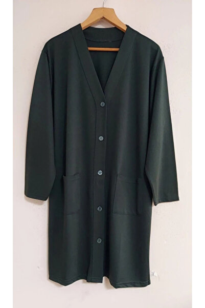 ziend fashion Anne Uzun Kollu Cepli Penye Tunik Ceket