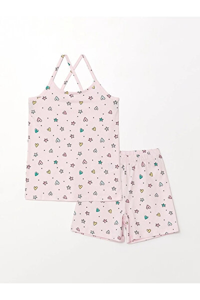 LC Waikiki LCW Kids Dziewczęcy komplet piżamy z szortami – golf, z nadrukiem