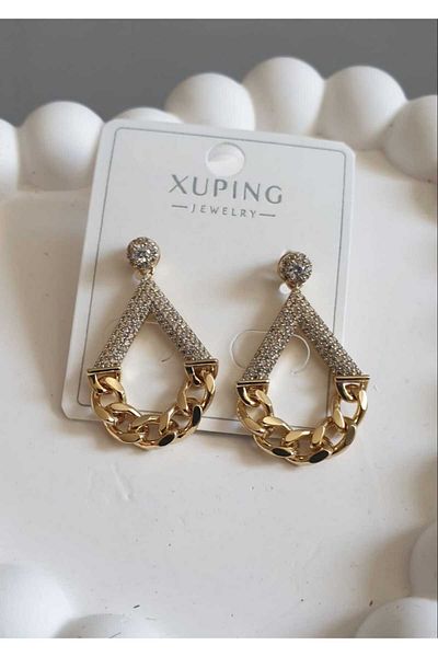 Feride Steel Earrings Xuping Stone Brand Xo 14 K Gold Earrings Vip Unalterable Series Luxury Earrings Antiallergic