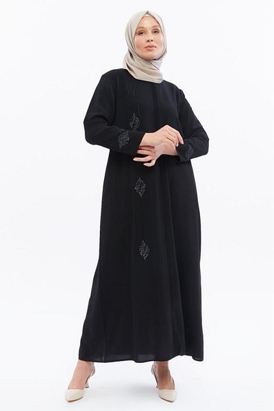 Jamila Large Size Women's Summer Ferace with Stone Detail
