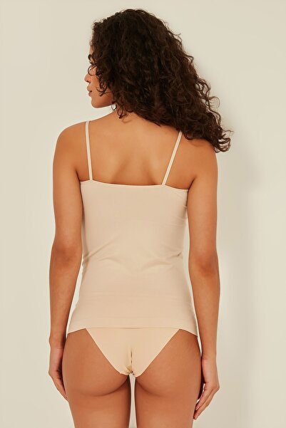 C&City C15001 Dikişsiz Ince Askılı Atlet Ten