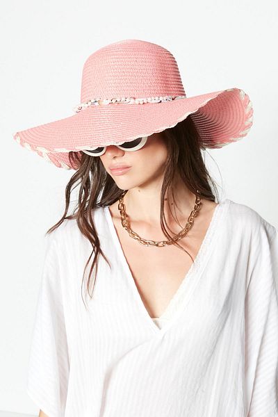C&City Strandhut aus Stroh Y23730-20 Rose Pink