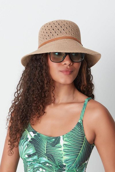 C&City Mercerisierter natürlicher Strandhut - T24740-15