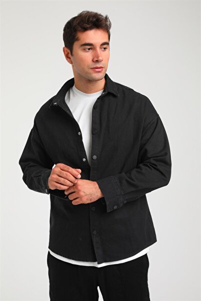 Rocqerx R-3893 Джинсова сорочка з коміром на підкладці та принтом