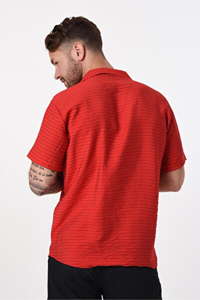 Rocqerx R-3743 Striped Apache Collar Short Sleeve Shirt