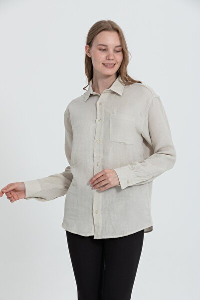 Rocqerx R-3935 Ayaklı Yaka Tek Cepli Uzun Kol Gömlek