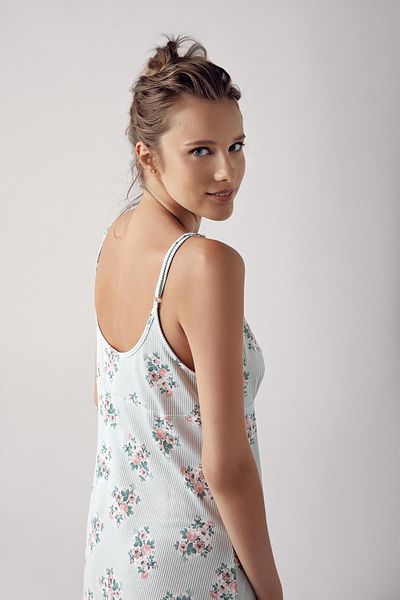 Artış Flexible Viscose Fabric Women's Nightgown - Strappy Model 13128