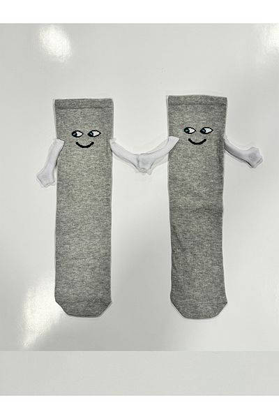 Pink Bunny gift for your baby Magnetic Combed Cotton Socks with Side Eye Pattern for Boys and Girls 1 Pair