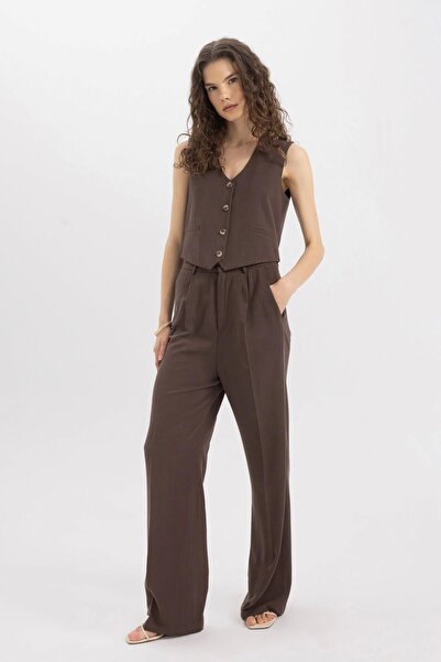 DeFacto Povlečení s vysokým pasem - široké kalhoty s kapsami A1922Ax24Sm