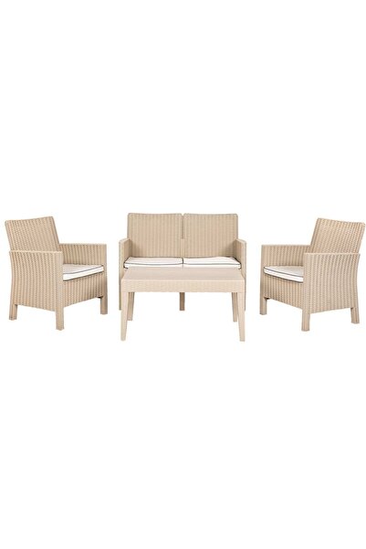 Rainbow Nova Plastik Ikili Oturma Takımı Krem