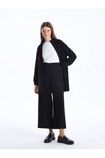 LC Waikiki Damenhose mit weitem Bein und elastischem Bund