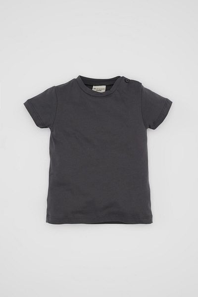 DeFacto 3-teiliges Musselin-Set für Babys – Kurzarm-T-Shirt, Salopet und Mütze C4362a524sm