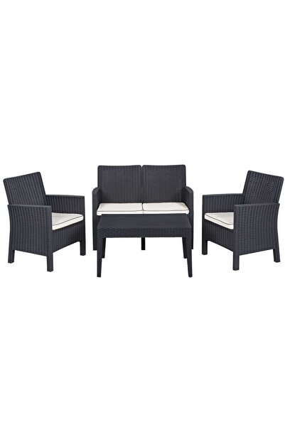 Rainbow Nova Plastik Ikili Oturma Takımı Antrasit