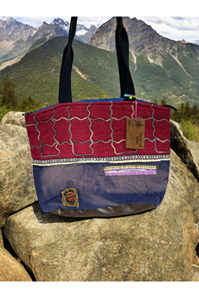 Old Cotton Vintage Renkli Etnik Orta Boy Plaj Günlük Kadın Kol Omuz Çantası 2...