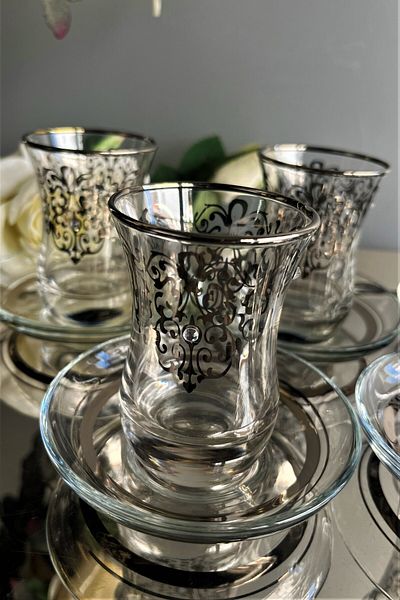 Paşabahçe Decostyle 62561 - 12 Piece Thick Patterned Tea Set, 100 Cc