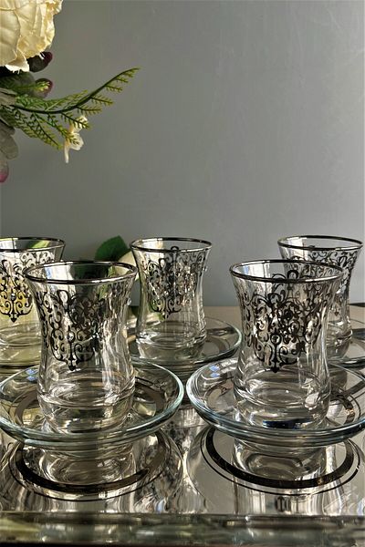 Paşabahçe Decostyle 62561 - 12 Piece Thick Patterned Tea Set, 100 Cc