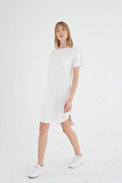 GİZZEY 21205 Μοντέλο Κομψό Φόρεμα με Λεπτομέρεια Κεντήματος