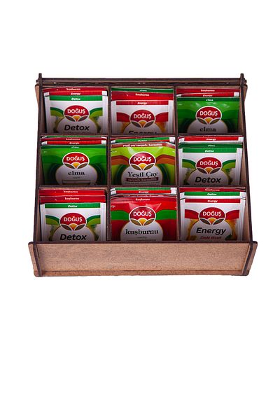 Feymoons Premium Wooden 9-Piece Shake Tea Storage Set - DEPACAY1104