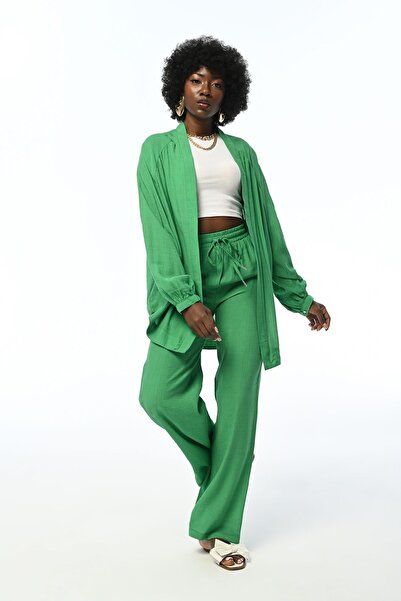 Orfeo Negro Culoare confortabilă pentru femei - Pantaloni de culoare uni cu picioare largi și talie elastică