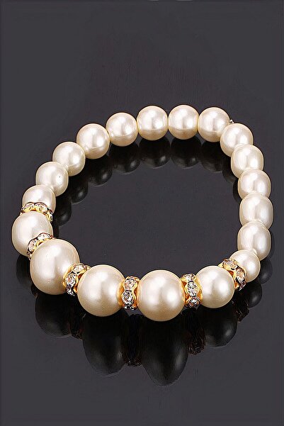 BİJUTERİ EVİ Incili Kadın Set Taşlı 3'lü Takım