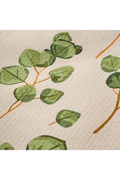 Bella Maison Green Pique Printed Single Cotton Ocaliptus - 150x220 Cm