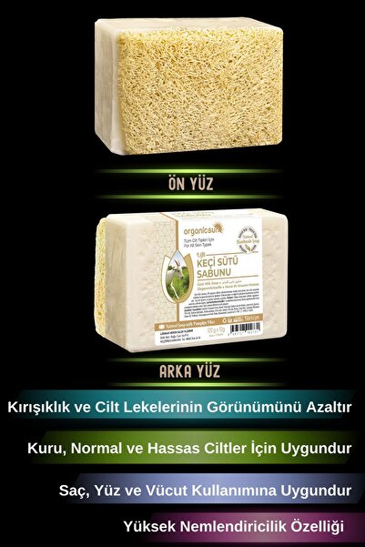 Organicsun Doğal Kabak Lifli Keçi Sütü Sabunu 120 Gr Tüm Cilt Tipleri İçin Ne...