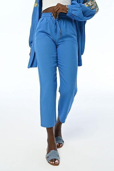 Orfeo Negro Women's Comfortable Fit - Solid Color Trousers with Elastic Waist