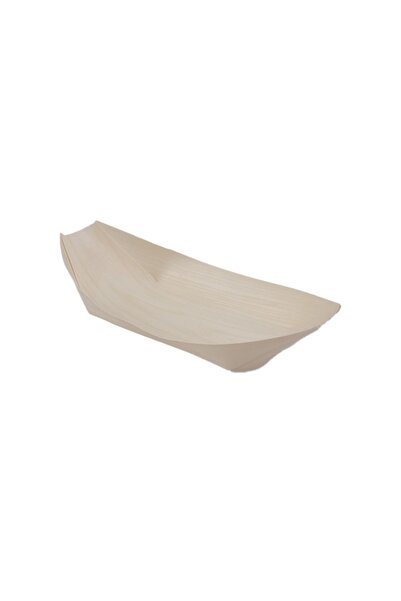 KULLANATMERKEZİ Tahta Kayık Tabak 210mm*110mm Paket 50adet Doğal Ahşap Tek Ku...