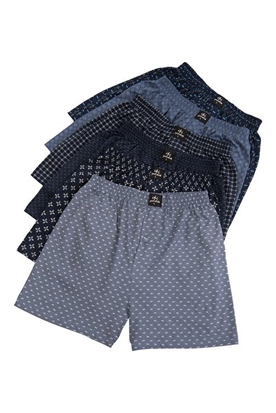 İki Yıldız Ανδρικό Σετ 6 100% Βαμβακερό Χτενισμένο Μπόξερ