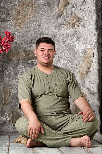 Sude HOMEWEAR Мъжки комплект пижама с голям размер с къс ръкав