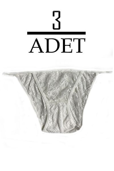 FOREVER MORE Set de 3 chiloți din dantelă