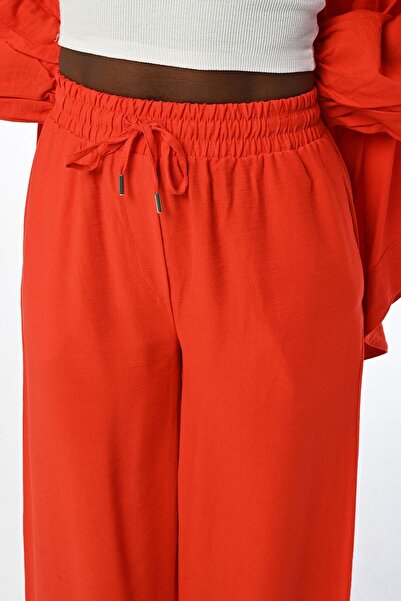 Orfeo Negro Comfortable Women's Trousers - Wide Leg and Elastic Waist, Solid Color