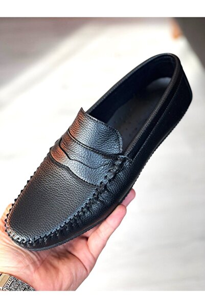 AROM Erkek Siyah Günlük Loafer Ayakkabı