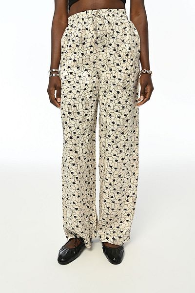 Orfeo Negro Comfortable Patterned Women's Trousers - Jacquard with Elastic Waist