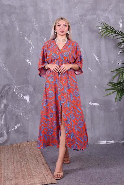 ZEYWEAR Yarasa Kol Beli Lastikli Elbise